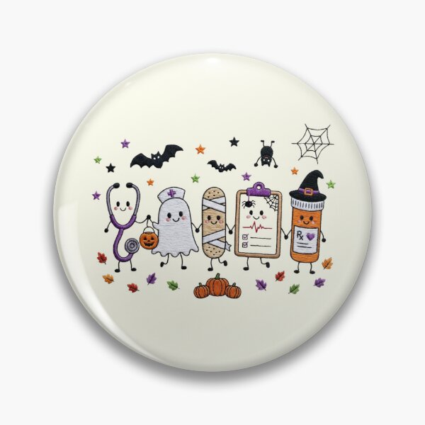 Item preview, Cute Halloween Medical Squad Faux Embroidery Spooky Healthcare Art designed and sold by hamadacolonel.