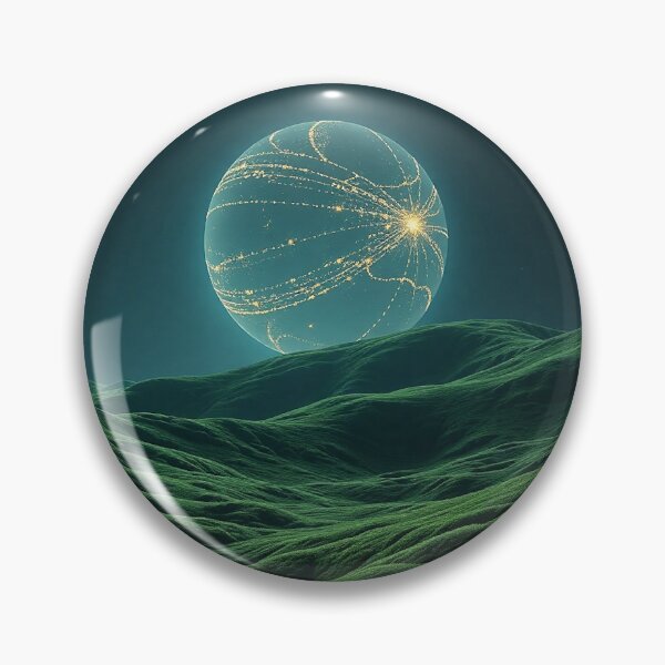 Item preview, Surreal Green Alien Landscape With Glowing Planet designed and sold by IntelliMindDesigns.