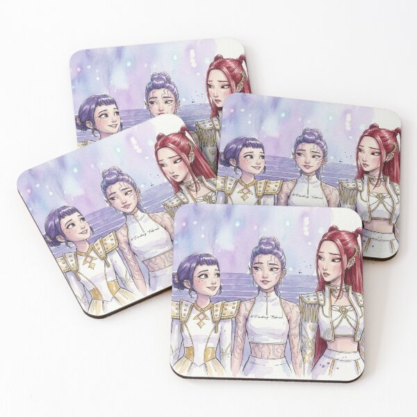 Artikelvorschau, K-Pop Demon Hunter Zoey, Rumi & Mira Sticker entworfen und verkauft von TrendingFabrics.
