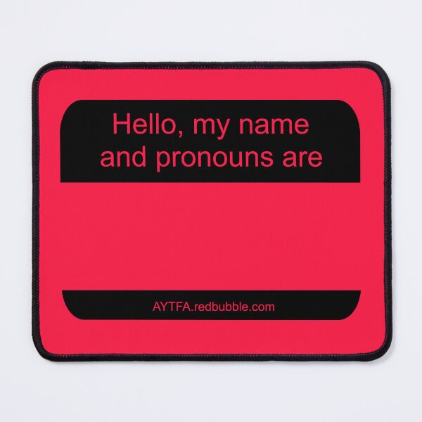 Item preview, Hello - Name & Pronouns in Red&Black designed and sold by AYTFA.