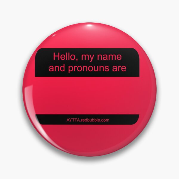 Item preview, Hello - Name & Pronouns in Red&Black designed and sold by AYTFA.
