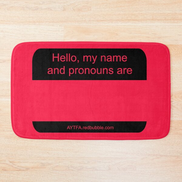 Item preview, Hello - Name & Pronouns in Red&Black designed and sold by AYTFA.