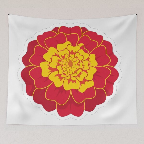 Item preview, Vibrant Red and Yellow Marigold Flower designed and sold by Owcomm.