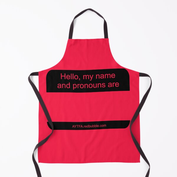 Item preview, Hello - Name & Pronouns in Red&Black designed and sold by AYTFA.