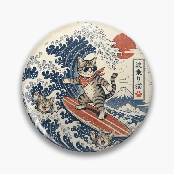 Item preview, Great Wave Cat Shirt, Japanese Wave Cat Art, Funny Cat Lover Gift designed and sold by BearLoveDesign.