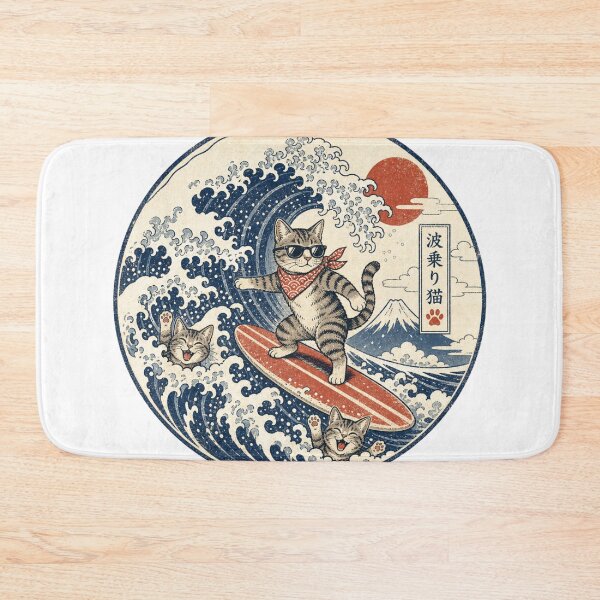 Item preview, Great Wave Cat Shirt, Japanese Wave Cat Art, Funny Cat Lover Gift designed and sold by BearLoveDesign.