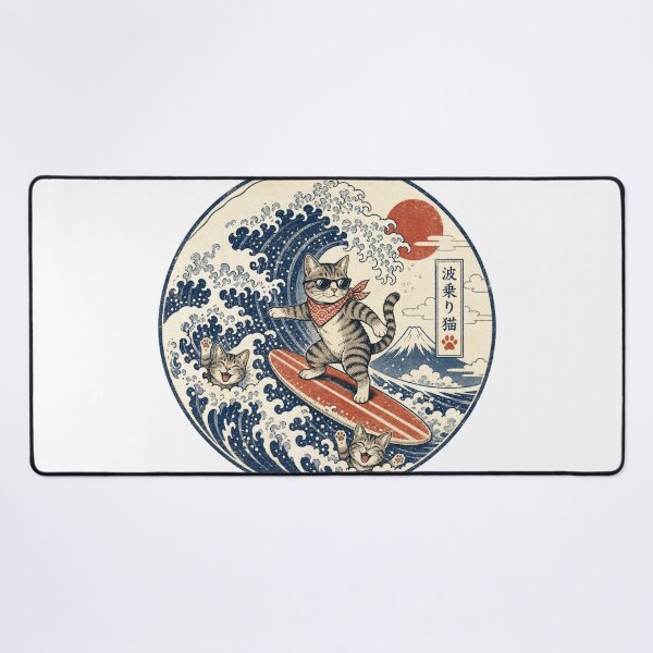Item preview, Great Wave Cat Shirt, Japanese Wave Cat Art, Funny Cat Lover Gift designed and sold by BearLoveDesign.