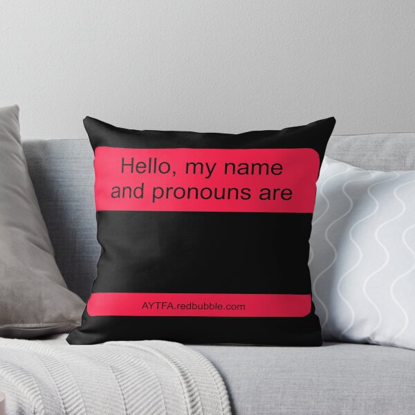 Item preview, Hello - Name & Pronouns in Black&Red designed and sold by AYTFA.