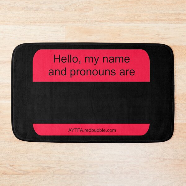 Item preview, Hello - Name & Pronouns in Black&Red designed and sold by AYTFA.