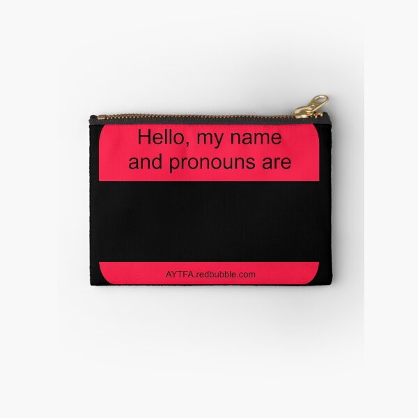 Item preview, Hello - Name & Pronouns in Black&Red designed and sold by AYTFA.