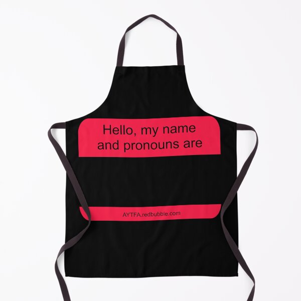 Item preview, Hello - Name & Pronouns in Black&Red designed and sold by AYTFA.
