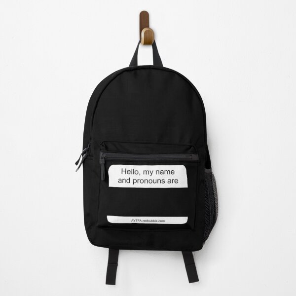 Item preview, Hello - Name & Pronouns in Black&White designed and sold by AYTFA.