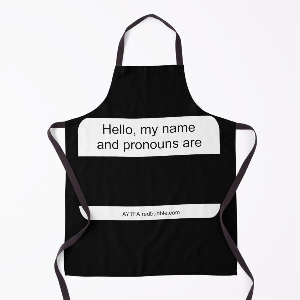 Item preview, Hello - Name & Pronouns in Black&White designed and sold by AYTFA.