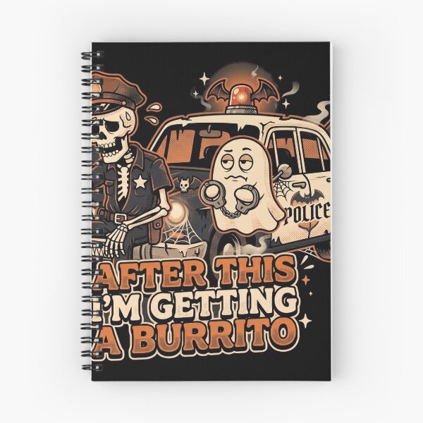 Item preview, After This I'm Getting A Burrito - Spooky Tired Skeleton Cop & Ghost designed and sold by mnkyride.