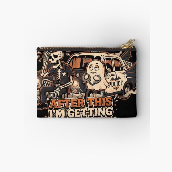 Item preview, After This I'm Getting A Burrito - Spooky Tired Skeleton Cop & Ghost designed and sold by mnkyride.