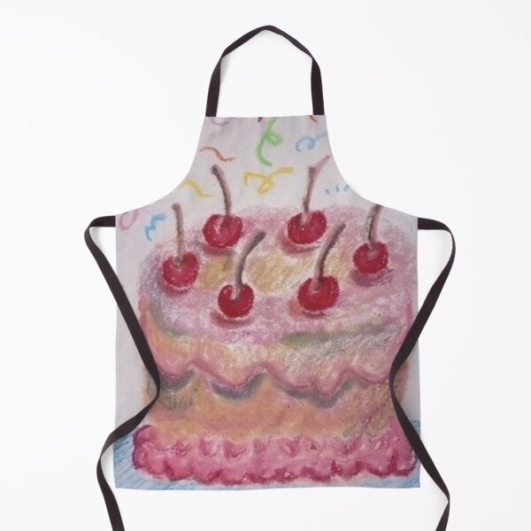 Item preview, Cherry Confetti Cake - Oil Pastel Illustration designed and sold by MOE'S LITTLE GALLERY.