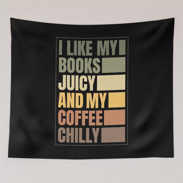 Item preview, Juicy Books Chilly Coffee Retro Typography – Book Lover Coffee Lover Design designed and sold by Chonkz.