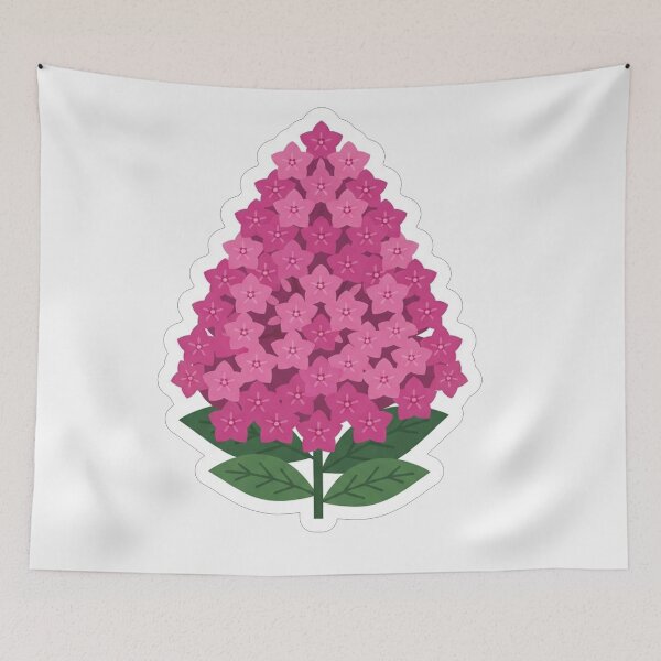 Item preview, Beautiful Pink Hydrangea Flower Cluster Illustration designed and sold by Owcomm.