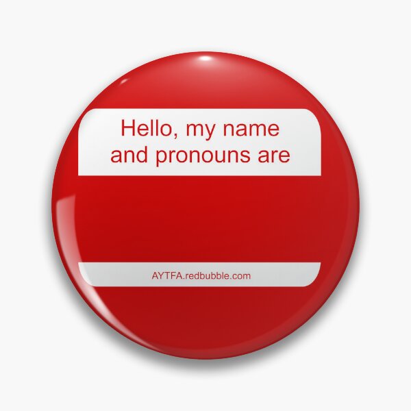 Item preview, Name & Pronouns in Red&White designed and sold by AYTFA.
