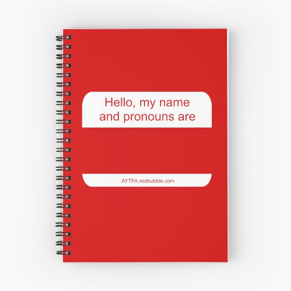 Item preview, Name & Pronouns in Red&White designed and sold by AYTFA.