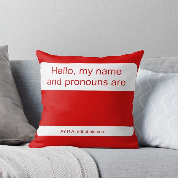 Item preview, Name & Pronouns in Red&White designed and sold by AYTFA.