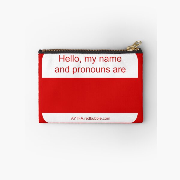Item preview, Name & Pronouns in Red&White designed and sold by AYTFA.