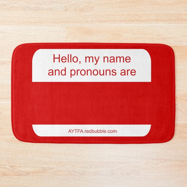 Item preview, Name & Pronouns in Red&White designed and sold by AYTFA.