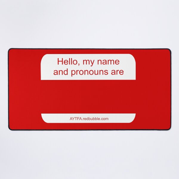 Item preview, Name & Pronouns in Red&White designed and sold by AYTFA.