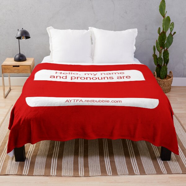 Item preview, Name & Pronouns in Red&White designed and sold by AYTFA.
