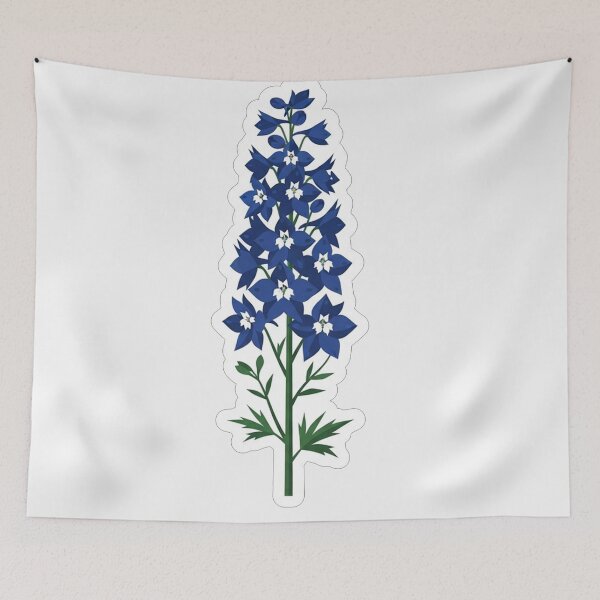Item preview, Beautiful Blue Delphinium Flower Botanical Illustration designed and sold by Owcomm.