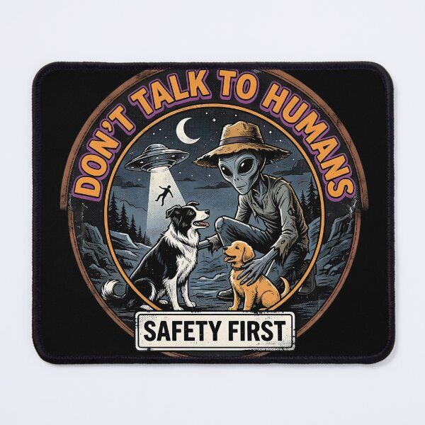 Item preview, Don't Talk to Humans Retro Alien Dog Lover Sci-Fi Comic designed and sold by AeroCodeDesigns.