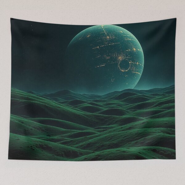 Item preview, Dark Sci Fi Alien Planet Landscape Digital Art designed and sold by IntelliMindDesigns.