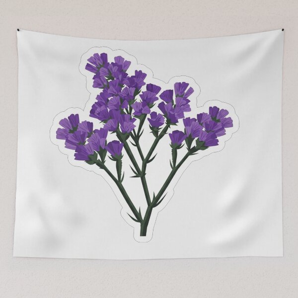 Item preview, Purple Statice Flower Botanical Illustration designed and sold by Owcomm.