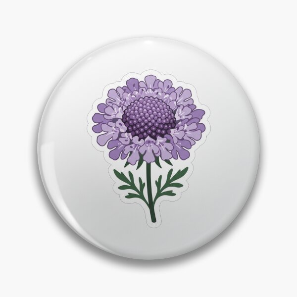 Item preview, Beautiful Purple Scabiosa Flower Botanical Illustration designed and sold by Owcomm.