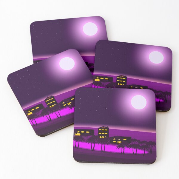 Item preview, Cyberpunk Neon Oasis in Purple Desert designed and sold by ArtisticJump.