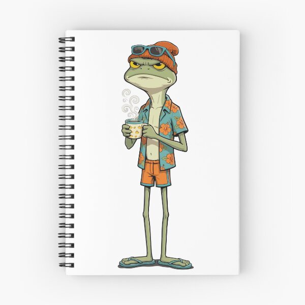 Item preview, Cool Grumpy Frog Coffee Lover – Hawaiian Shirt Beanie Sunglasses Summer Cartoon designed and sold by SaltCreatives.