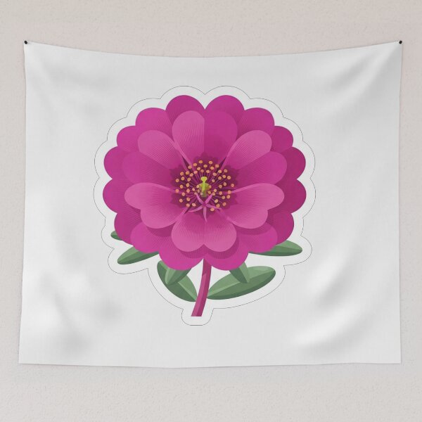 Item preview, Vibrant Magenta Zinnia Flower Illustration designed and sold by Owcomm.