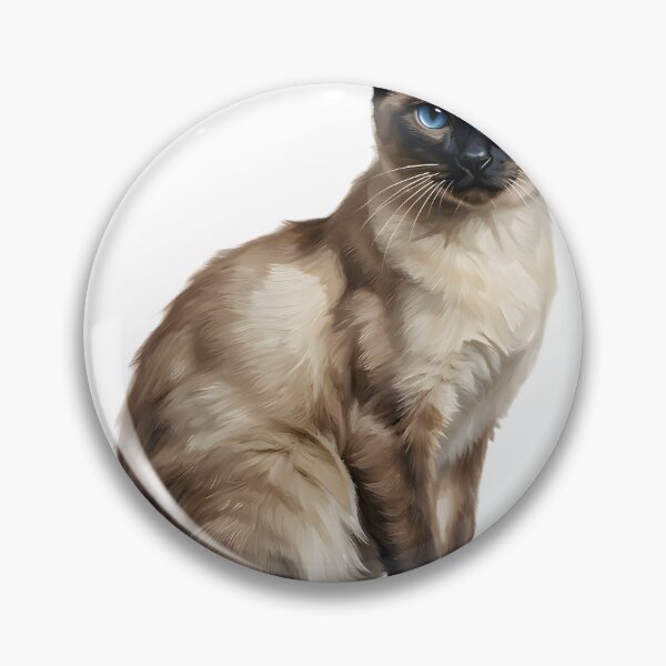 Item preview, Elegant Siamese Cat Blue Eyes Transparent Oil Painting designed and sold by AeroCodeDesigns.