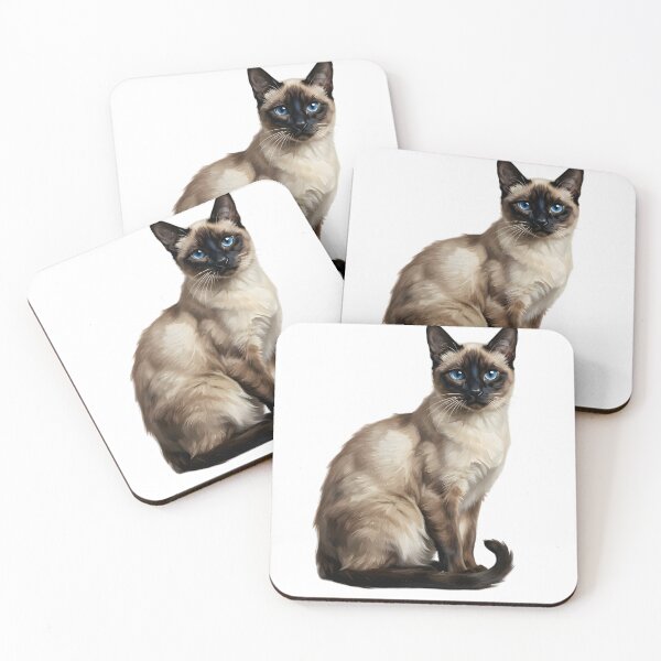 Item preview, Elegant Siamese Cat Blue Eyes Transparent Oil Painting designed and sold by AeroCodeDesigns.