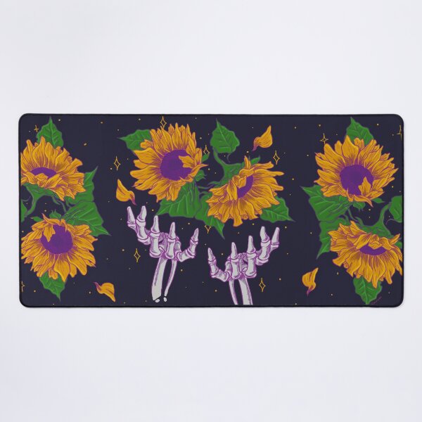 Item preview, Sunflower and skull rug designed and sold by Soulcalavera.