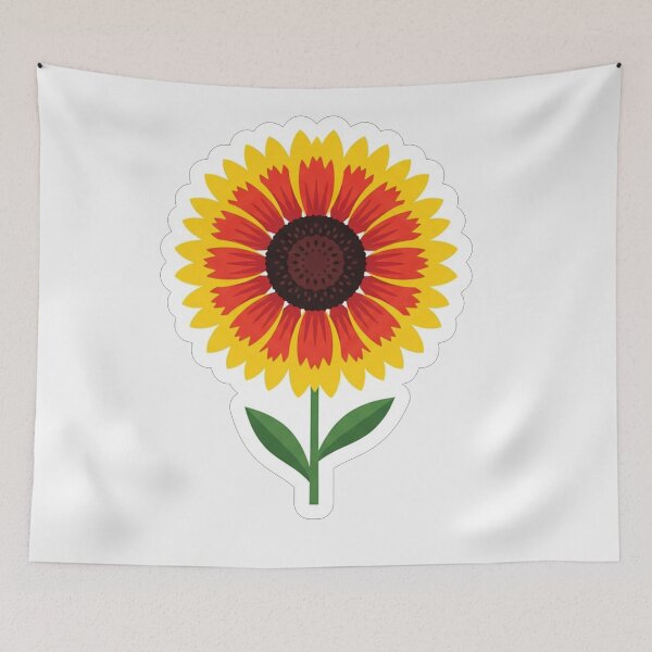 Item preview, Vibrant Yellow and Red Sunflower Illustration designed and sold by Owcomm.