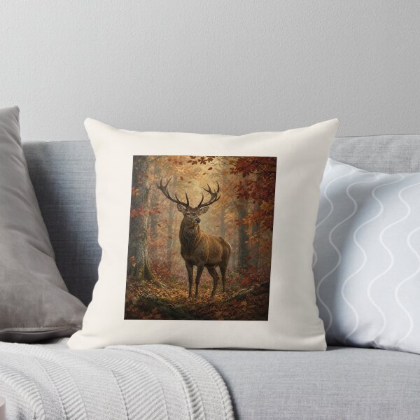Item preview, Majestic Red Deer in an Autumn Forest Wildlife Nature Art designed and sold by DrAsmaaMohamed.