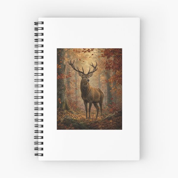 Item preview, Majestic Red Deer in an Autumn Forest Wildlife Nature Art designed and sold by DrAsmaaMohamed.