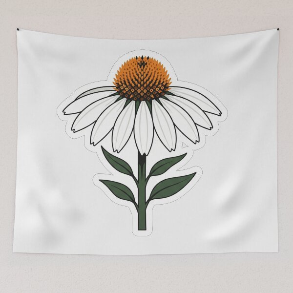 Item preview, Beautiful White Coneflower Botanical Illustration designed and sold by Owcomm.