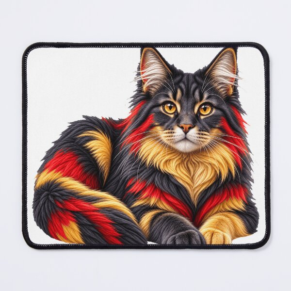 Item preview, German Rex Cat Black Red Gold Art designed and sold by ROVVI.