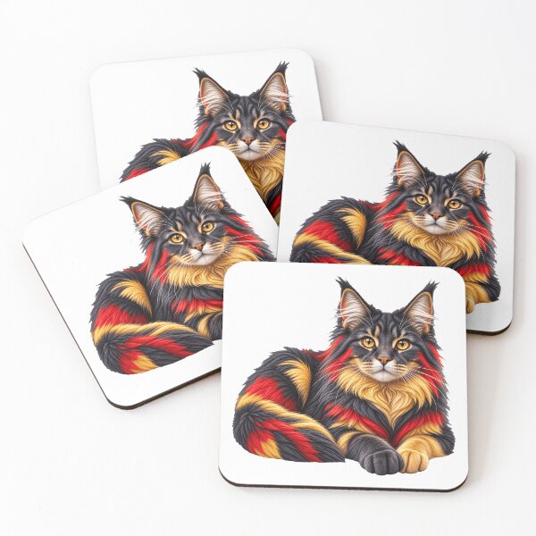 Item preview, German Rex Cat Black Red Gold Art designed and sold by ROVVI.