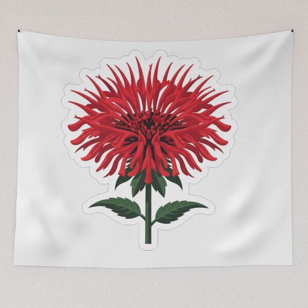 Item preview, Vibrant Red Bee Balm Flower Blossom designed and sold by Owcomm.