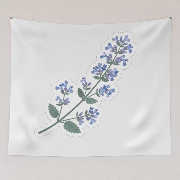 Item preview, Beautiful Blue Catnip Herb Floral Illustration designed and sold by Owcomm.