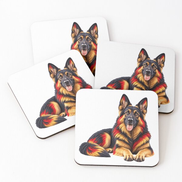 Item preview, German Shepherd Black Red Gold Art designed and sold by GraffiCity.
