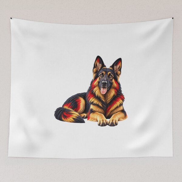 Item preview, German Shepherd Black Red Gold Art designed and sold by ROVVI.
